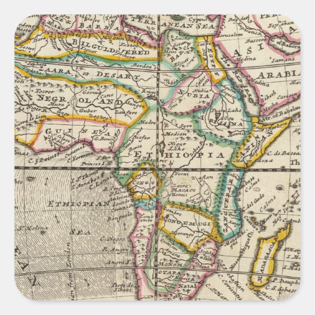 Pegatina Cuadrada África (Anverso)