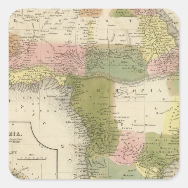 Pegatina Cuadrada África 25 (Anverso)