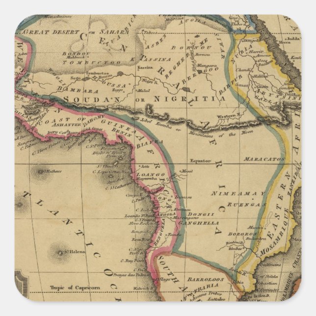 Pegatina Cuadrada África 30 (Anverso)