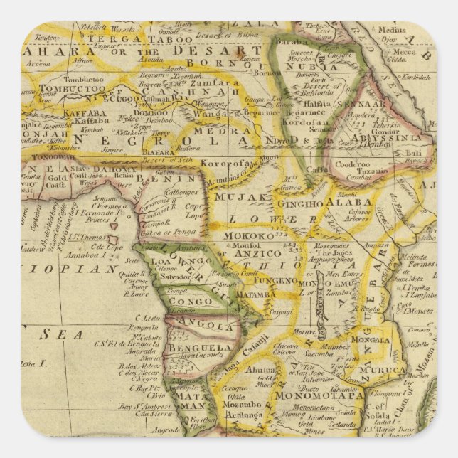 Pegatina Cuadrada África 34 (Anverso)