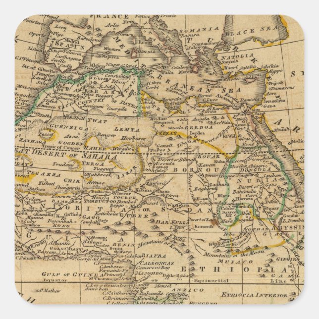 Pegatina Cuadrada África 45 (Anverso)