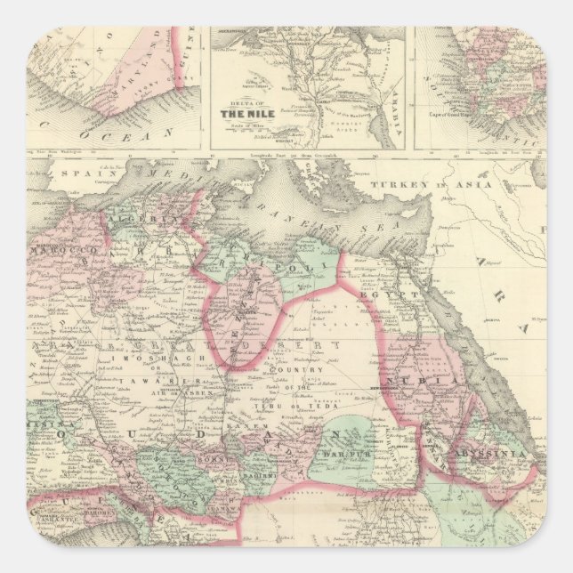 Pegatina Cuadrada África 47 (Anverso)
