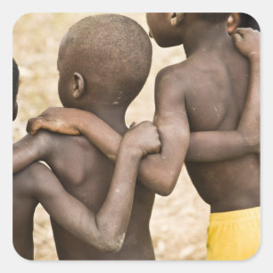 Pegatina Cuadrada África, África Occidental, Ghana, Yendi. Toma de c