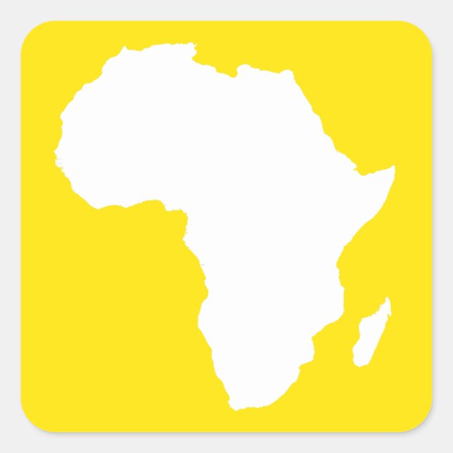Pegatina Cuadrada África Audaz del Amarillo Dorado (Anverso)