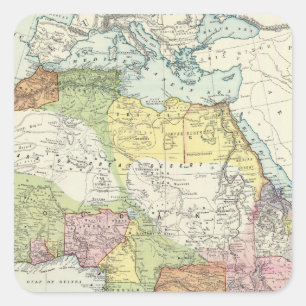 Pegatina Cuadrada África, Canal de Suez