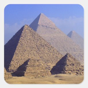 Pegatina Cuadrada África, Egipto, El Cairo, Giza. Grandes pirámides