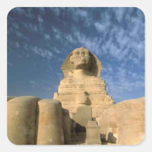 Pegatina Cuadrada África, Egipto, El Cairo, Meseta de Giza. Esfinge