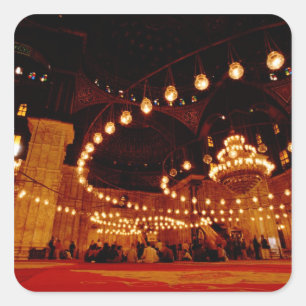 Pegatina Cuadrada África, Egipto, El Cairo, Mezquita de Muhammad Ali