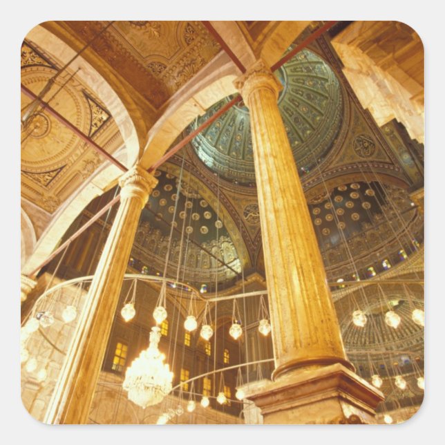 Pegatina Cuadrada ÁFRICA, Egipto, El Cairo, Mezquita Muhammad Ali (Anverso)