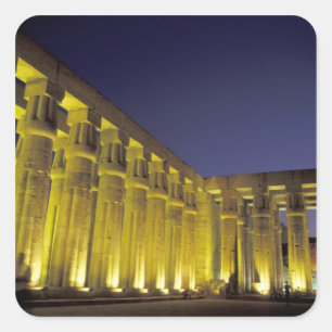 Pegatina Cuadrada África, Egipto, Luxor. Patio del sol de Amenhotep