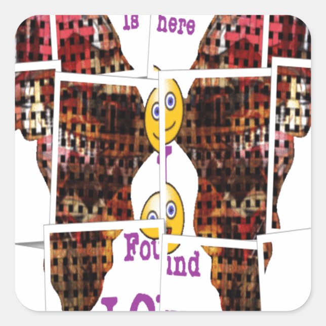 Pegatina Cuadrada África es donde encontré amor (Anverso)