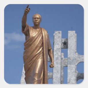 Pegatina Cuadrada África, Ghana, Acra. Mausoleo de Nkrumah, final