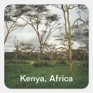 Pegatina Cuadrada África Kenia tierra salvaje