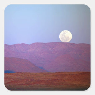 Pegatina Cuadrada África, Namibia, Sossusvlei. Reposo de luna llena