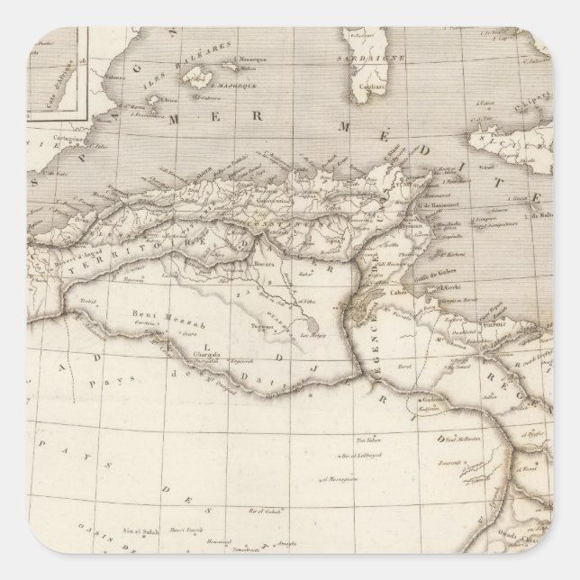 Pegatina Cuadrada África septentrional (Anverso)