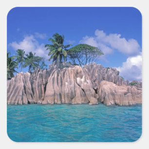 Pegatina Cuadrada África, Seychelles, Isla Praslin, St. Pierre