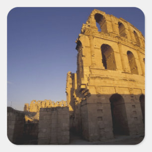 Pegatina Cuadrada África, Túnez, El Jem. Ruinas de un romano