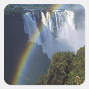 Pegatina Cuadrada África, Zimbabue, Cataratas Victoria