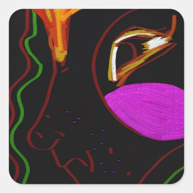 Pegatina Cuadrada African Phoenix Rising Square Stickers (Anverso)