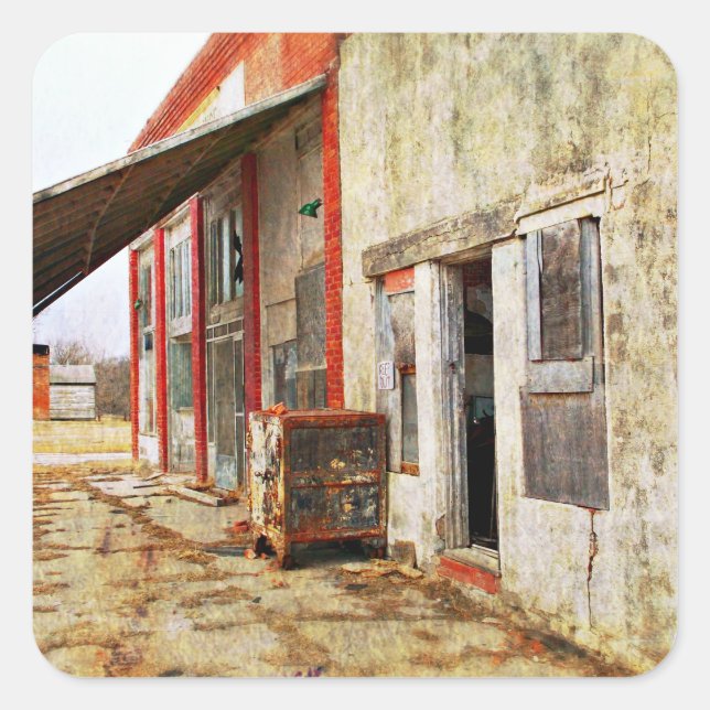 Pegatina Cuadrada Agarra la caja fuerte y corre (Anverso)