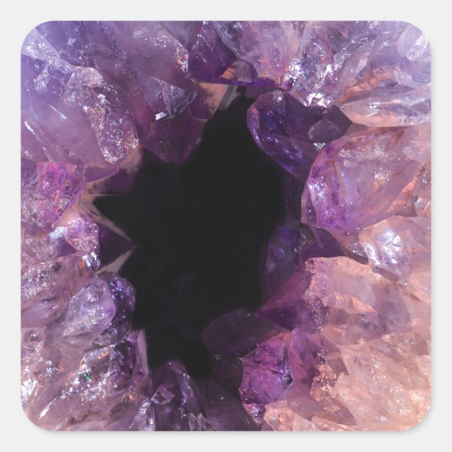 Pegatina Cuadrada Agate Purple Crystal (Anverso)