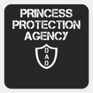 Pegatina Cuadrada Agencia de Protección a la Princesa Padres e Hijas