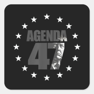 Pegatina Cuadrada Agenda 47 Fechas de la campaña de reelección patri