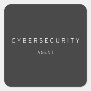 Pegatina Cuadrada Agente de seguridad cibernética