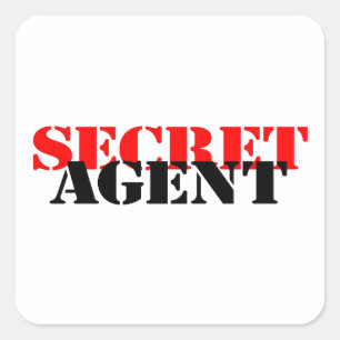 Pegatina Cuadrada Agente secreto