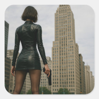 Pegatina Cuadrada Agentin Black Poster