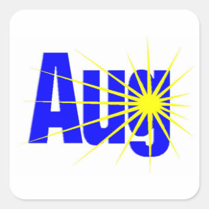 Pegatina Cuadrada Agosto