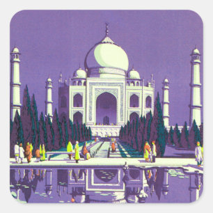 Pegatina Cuadrada Agra ~ Taj Mahal