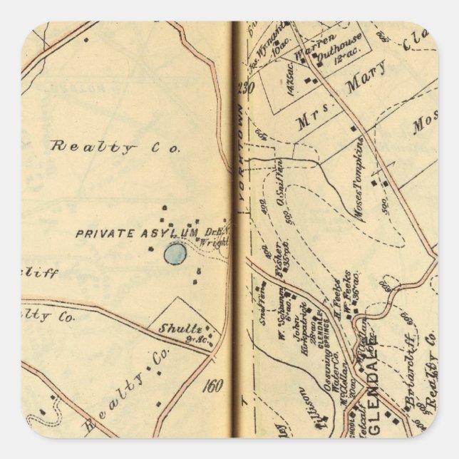 Pegatina Cuadrada Agradable, Nueva York 2 (Anverso)