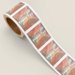 Pegatina Cuadrada Agradecer Acuarela