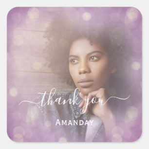 Pegatina Cuadrada Agradecer Nombre Foto Ahumado Dulces16 Cuadrado