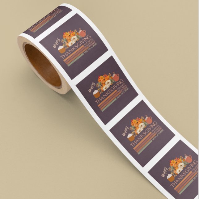 Pegatina Cuadrada Agradecido y agradecido diseño de Acción de Gracia (Subido por el creador)