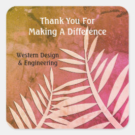 Pegatina Cuadrada Agradecimiento a los empleados.