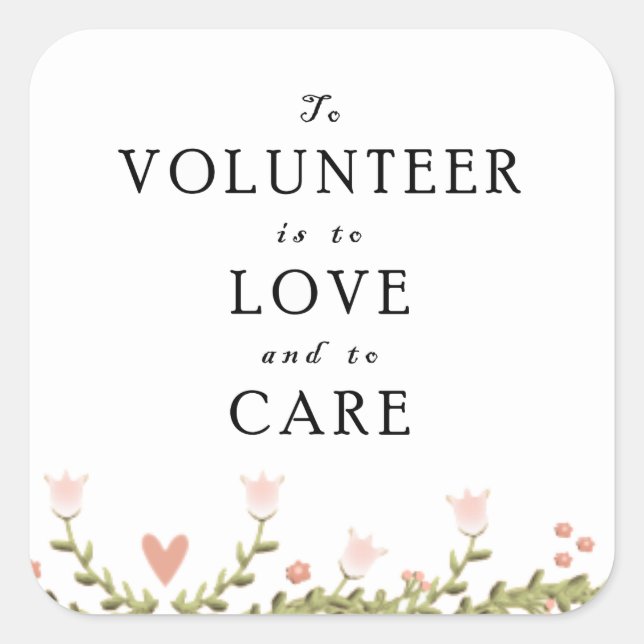 Pegatina Cuadrada Agradecimiento a voluntarios (Anverso)