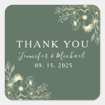 Agradecimiento de Boda Boho Verde
