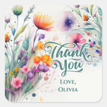 Agradecimiento de flores silvestres en acuarela