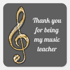 Pegatina Cuadrada Agradecimiento del profesor de música