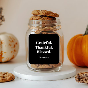 Pegatina Cuadrada Agradecimiento minimalista Agradecimiento Agradeci