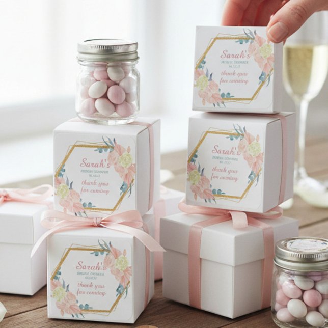 Pegatina Cuadrada Agradecimiento para Despedida de Soltera con Flore (Subido por el creador)