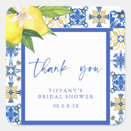 Pegatina Cuadrada Agradecimiento para Despedida de Soltera de Limone