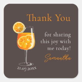 Pegatina Cuadrada Agradecimiento Personalizado para Despedida de Sol