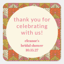 Pegatina Cuadrada Agradecimiento Personalizado para Fiesta de Desped