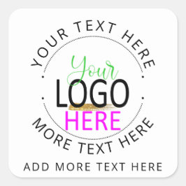 Pegatina Cuadrada Agrega tu logotipo Crea tu propia pequeña empresa