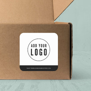 Pegatina Cuadrada Agrega tu logotipo y dirección web Colores contras