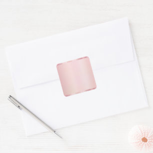 Pegatina Cuadrada Agrega tu texto elegante plantilla en blanco rosa
