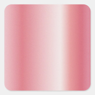Pegatina Cuadrada Agrega tu texto Monograma Nombre Logo Rosa Dorado 